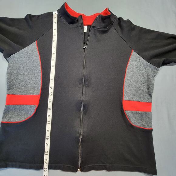 GW Sport Long Sleeve Zip Track Jacket Women's Plus Size 1X Black Classic Warm Up - Picture 7 of 9